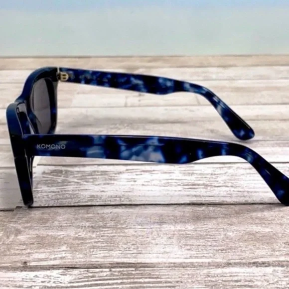 Komono Blue Marbled Sunglasses NEW The Allen Indigo Demi - Picture 5 of 12
